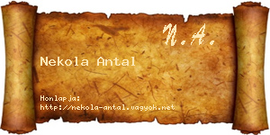 Nekola Antal névjegykártya